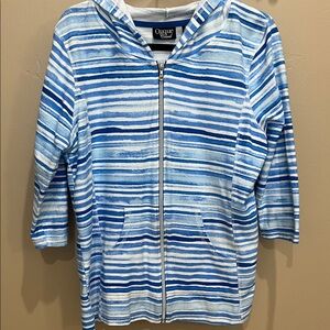 Onque Casuals Blue and White Hoodie